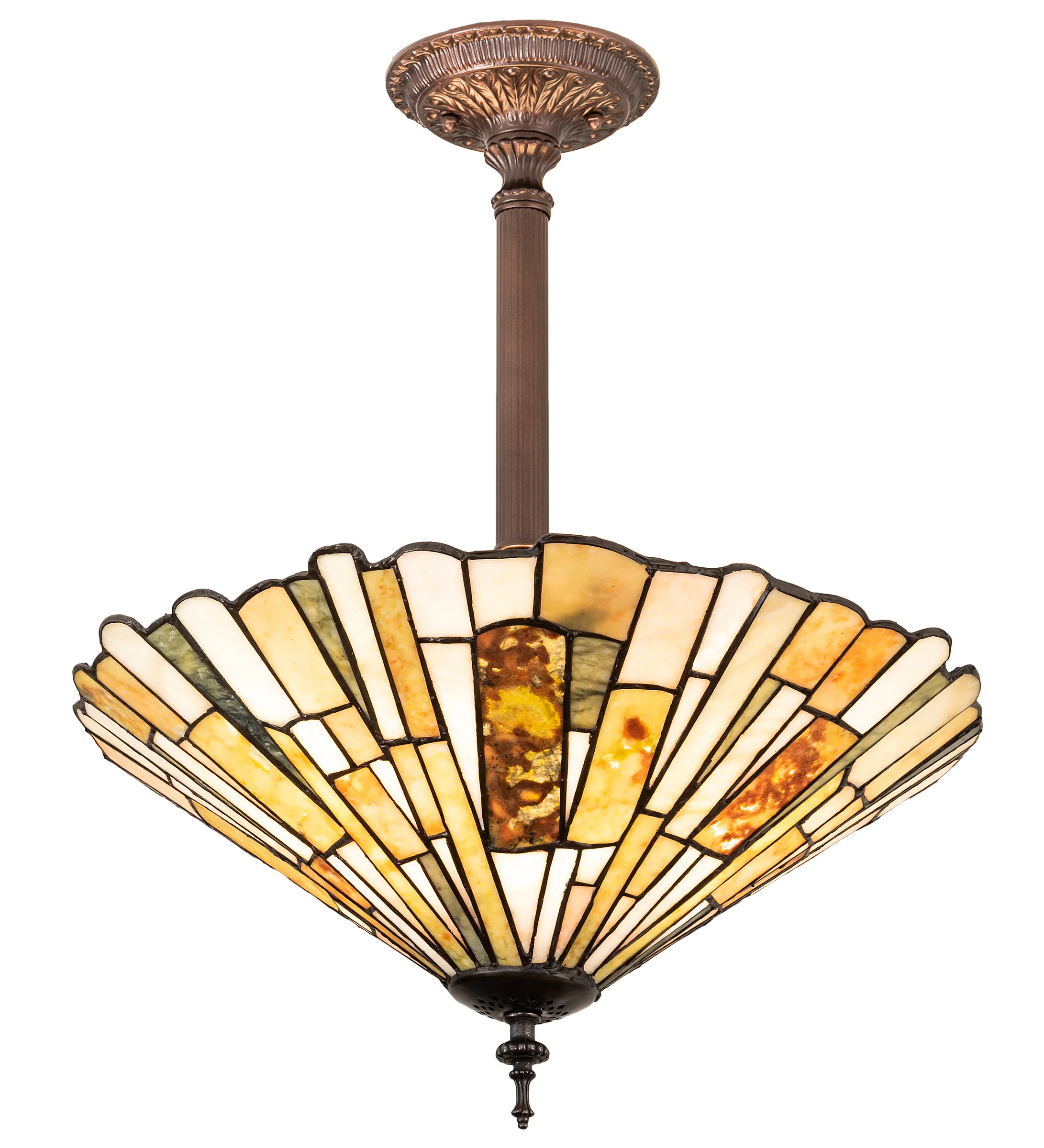 Delta Three Light Inverted Pendant in Mahogany Bronze