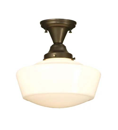 Revival One Light Semi-Flushmount in Craftsman Brown