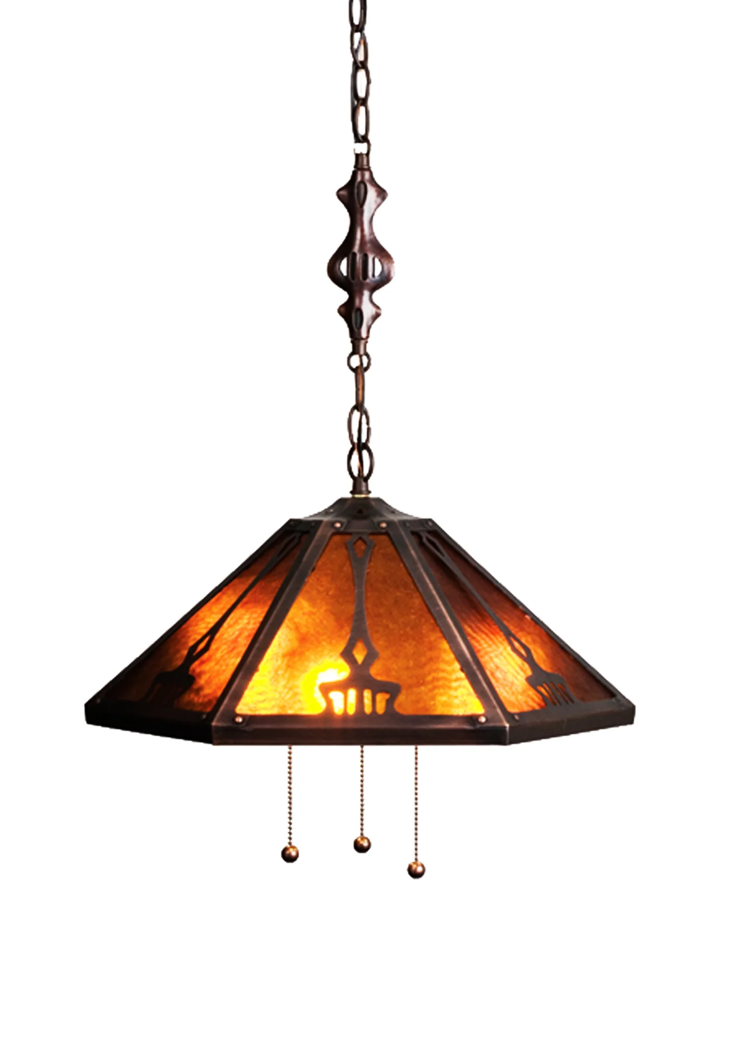 18"W Grenway Amber Mica Pendant