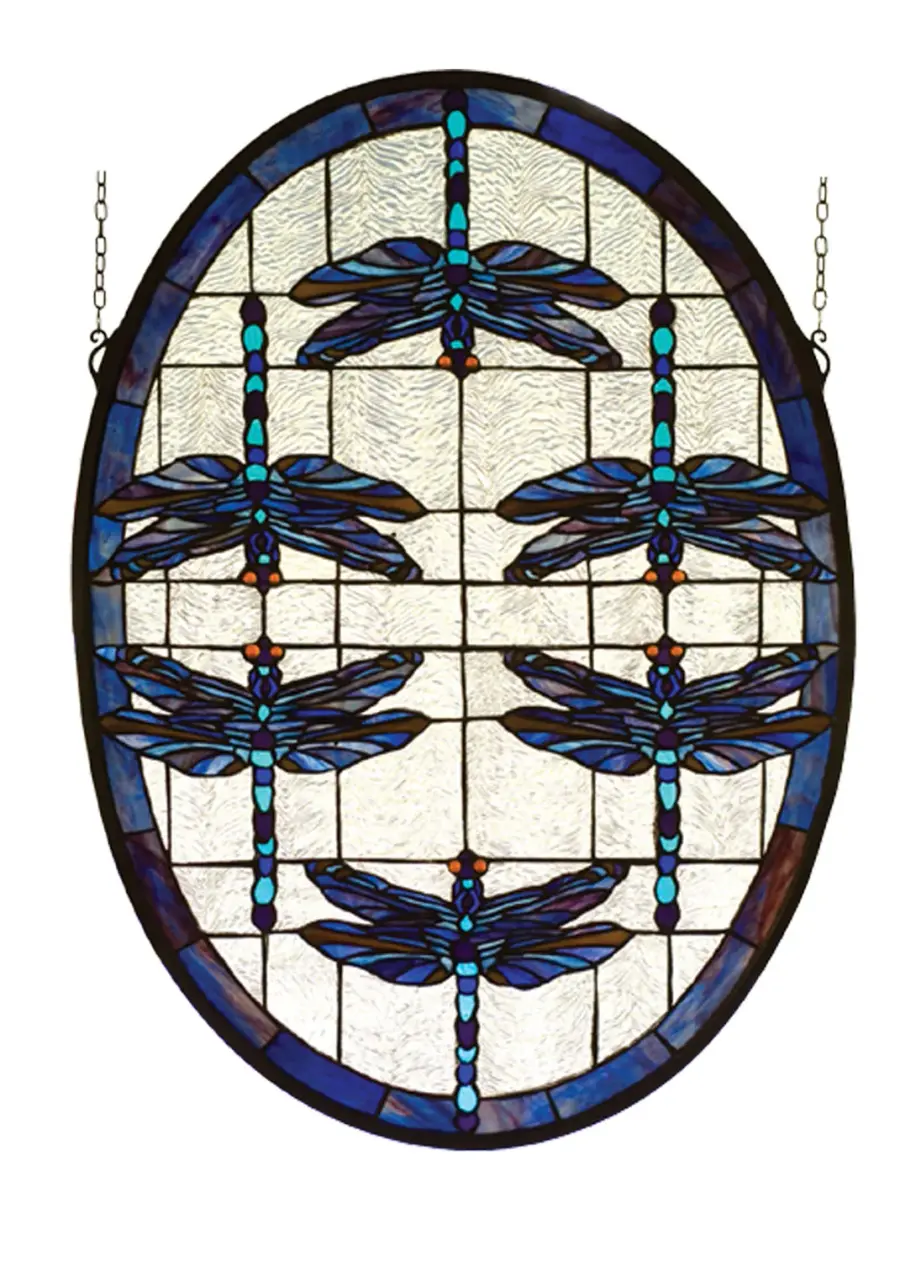 The Meyda Tiffany - Dragonflies Oval by Meyda Lighting