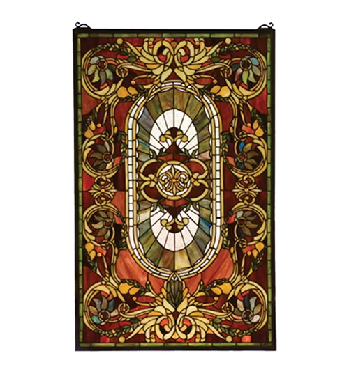 Regal Splendor Window in Burgundy Green/Blue Ha