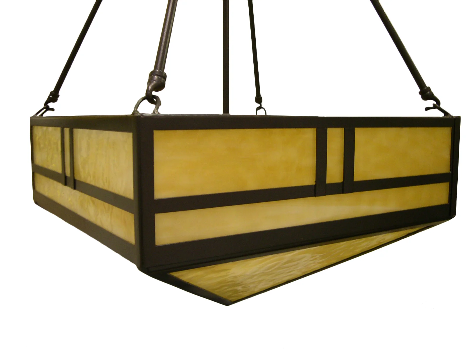 Double Bar Mission Four Light Inverted Pendant in Timeless Bronze