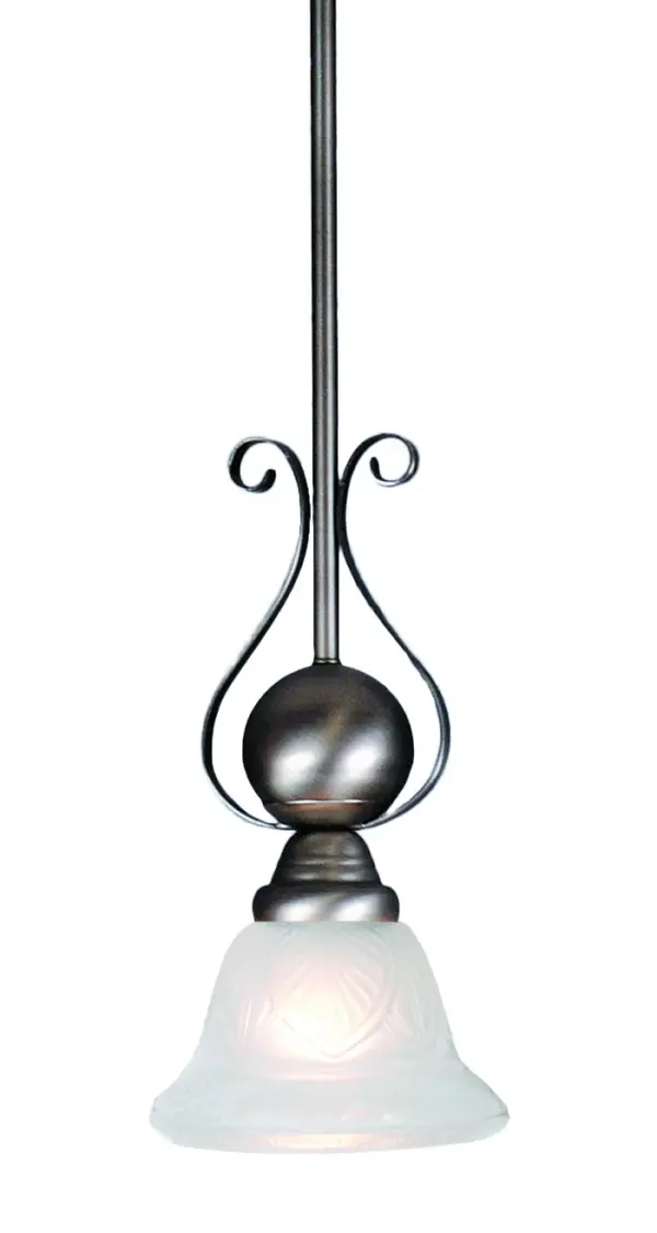 LEAF PATTERNED CLEAR ETCHED GLASS SHADES ARE THE HIGHLIGHT OF THIS CLASSICALLY HANDSOME SATIN PEWTER FINISHED MINI PENDANT. THE COOL COLORS AND TRADITIONAL STYLING MAKE THIS TRANSITIONAL FIXTURE ADAPTABLE TO A VARIETY OF DECORATING STYLES. Collection: Carlisle Finish: Satin Pewter Glass: Clear Etched Width: 6.50" Height: 17.50" Length: 6.50" Weight: 3.00 lb Number of Bulbs: 1 Maximum Wattage: 60.00 W Bulb Type: A19 Bulb Base: E26 Material: Steel Country of Origin: CHINA Safety Listing: Dry Safety Rating: Dry