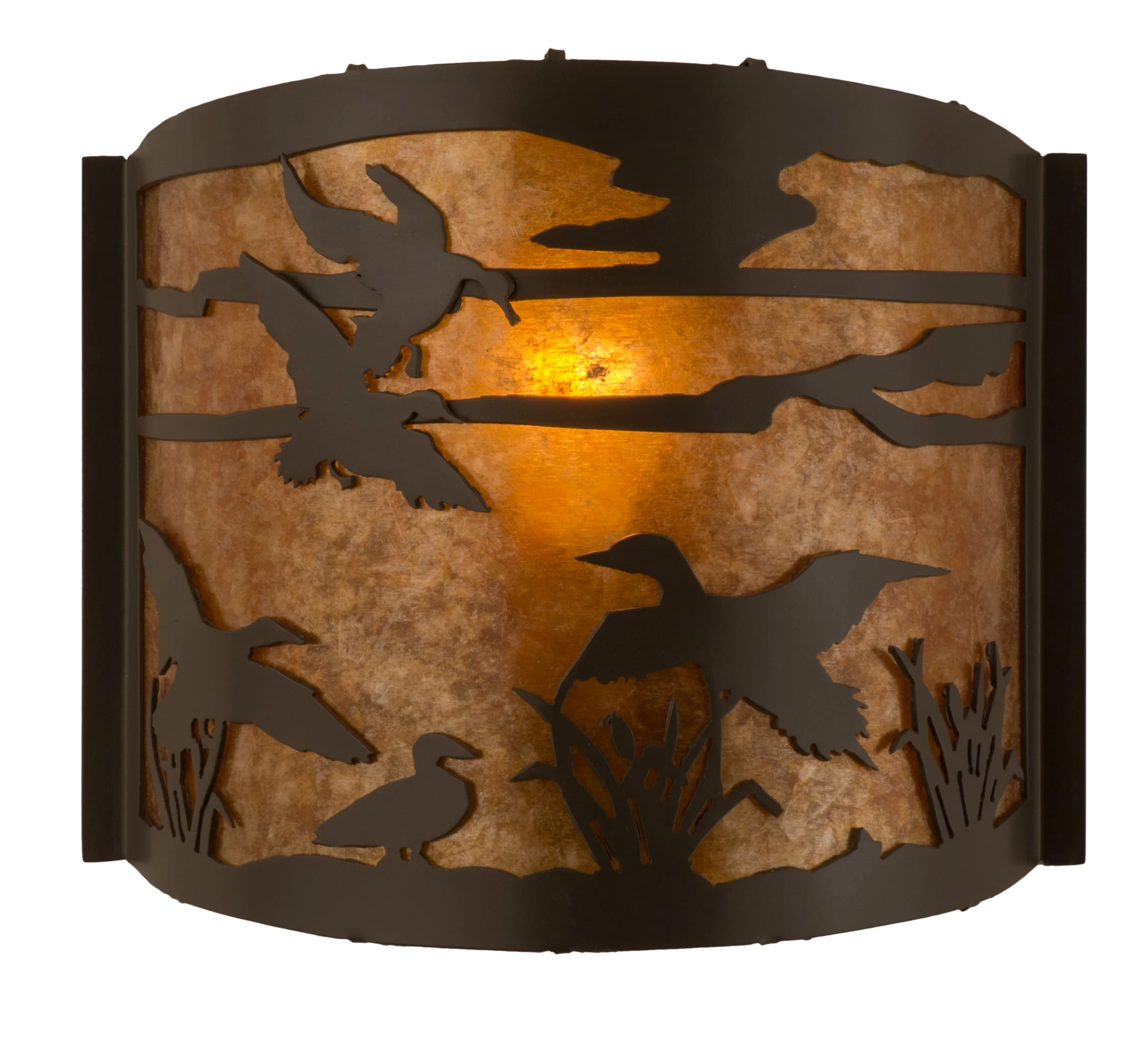 Ducks In Flight One Light Wall Sconce in Timeless Bronze