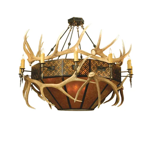 Antlers 22 Light Chandelier in Antique Copper