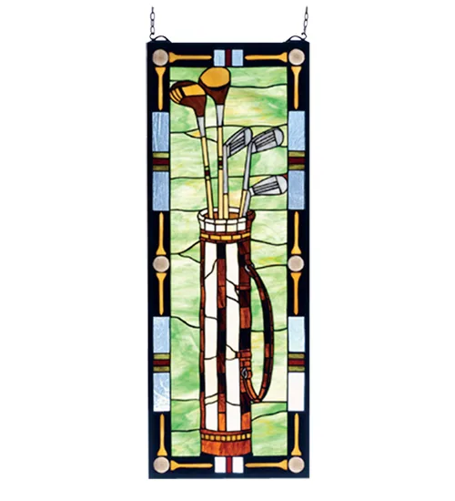 12"W X 32"H Golf Stained Glass Window