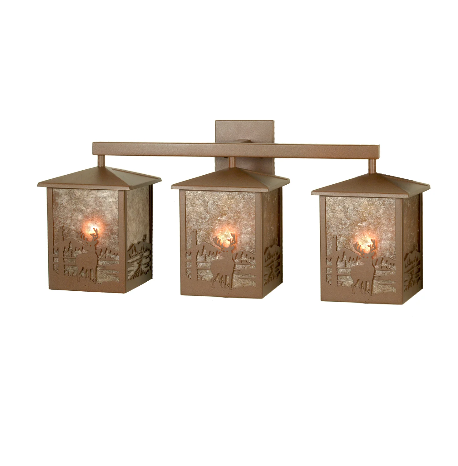 Deer Creek Three Light Vanity in Rust