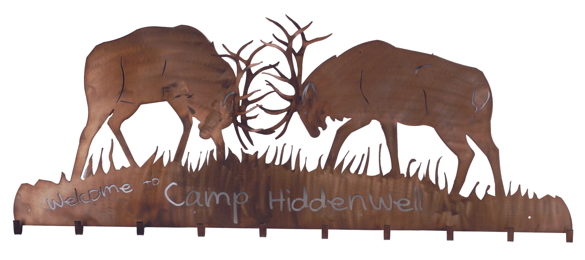 Personalized 10 Hooks Coat Rack in Antique Copper