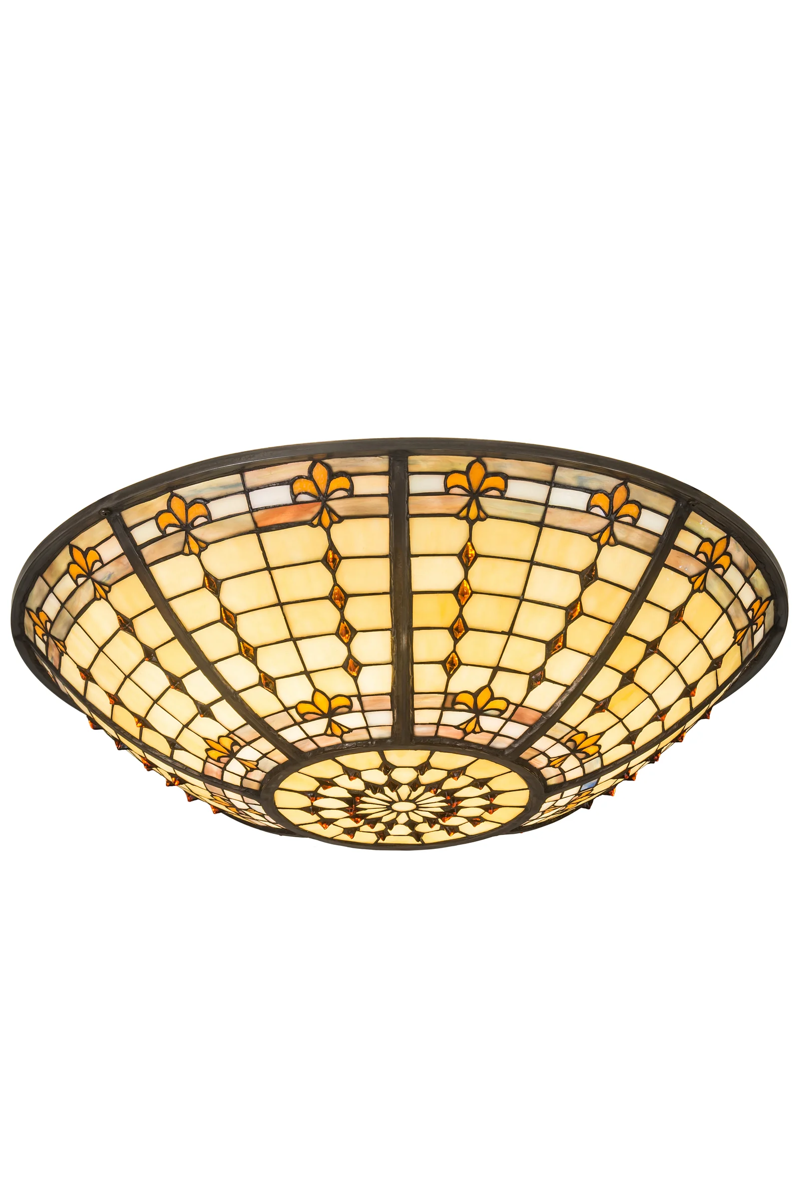 Fleur-De-Lite Shade in Beige Ha Green/Blue Bai Amber