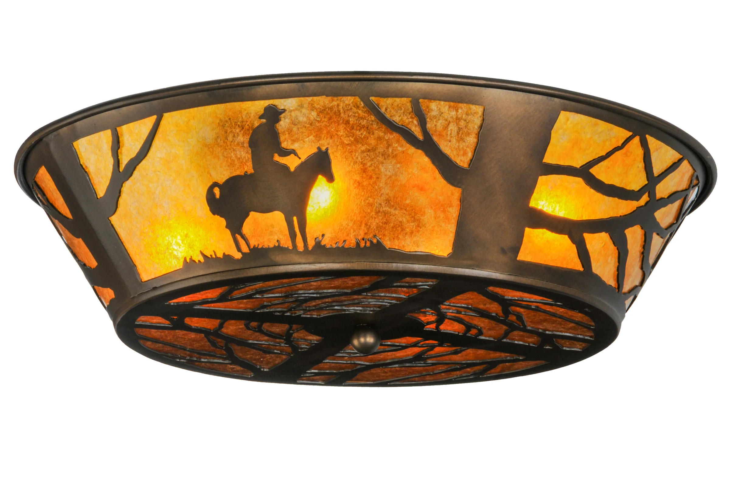 Cowboy Four Light Flushmount in Antique Copper
