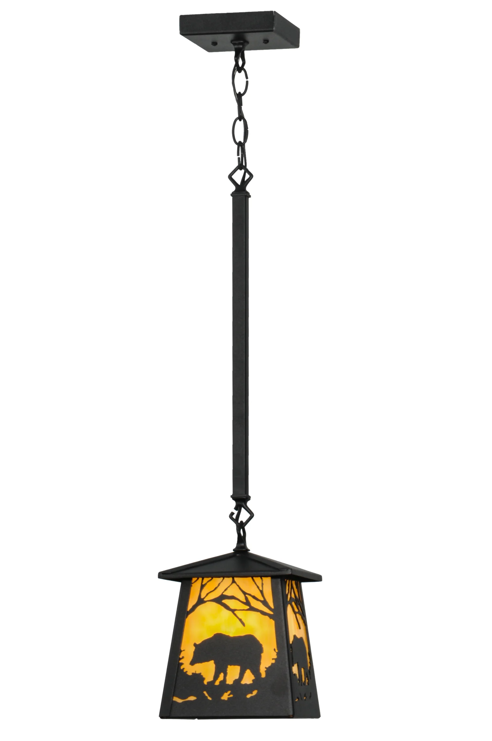 Bear At Dawn One Light Mini Pendant in Textured Black