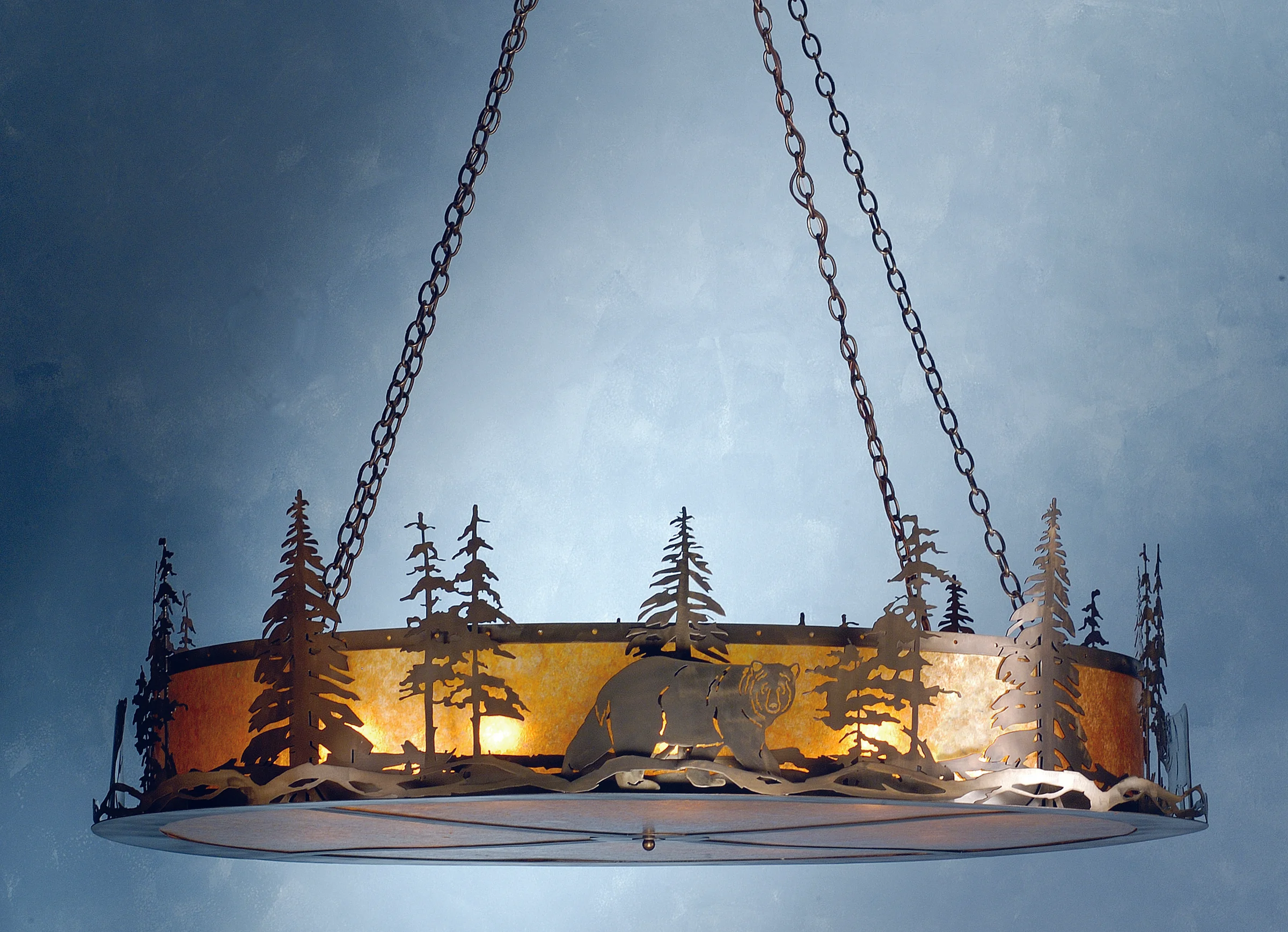 66" Wide Bear at Dusk Inverted Pendant