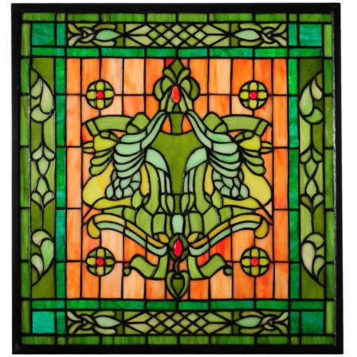 16"W X 17"H Victorian Flourish Stained Glass Window