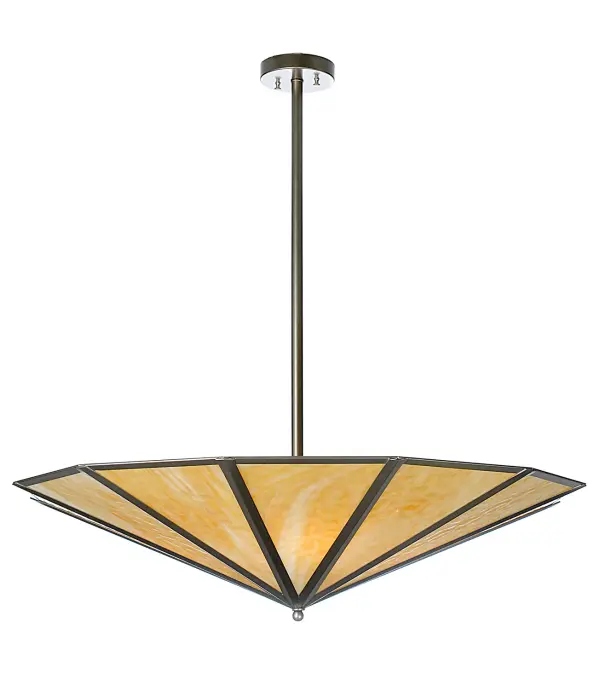 Every Meyda Tiffany item is a unique handcrafted work of art. Natural variations in the wide array of materials that we use to create each Meyda product make every item a masterpiece of its own. Photographs are a general representation of the product. Colors and designs will vary. Collection: Doce Lados Finish: Satin Nickel Glass: Beige Art Glass Notes: Custom Crafted In Yorkville, New York Please Allow 30 Days Width: 36.00" Height: 36.00" Length: 36.00" Number of Bulbs: 4 Maximum Wattage: 60.00 W Bulb Type: A19 Bulb Base: E26 Country of Origin: USA Safety Listing: Dry Safety Rating: Damp