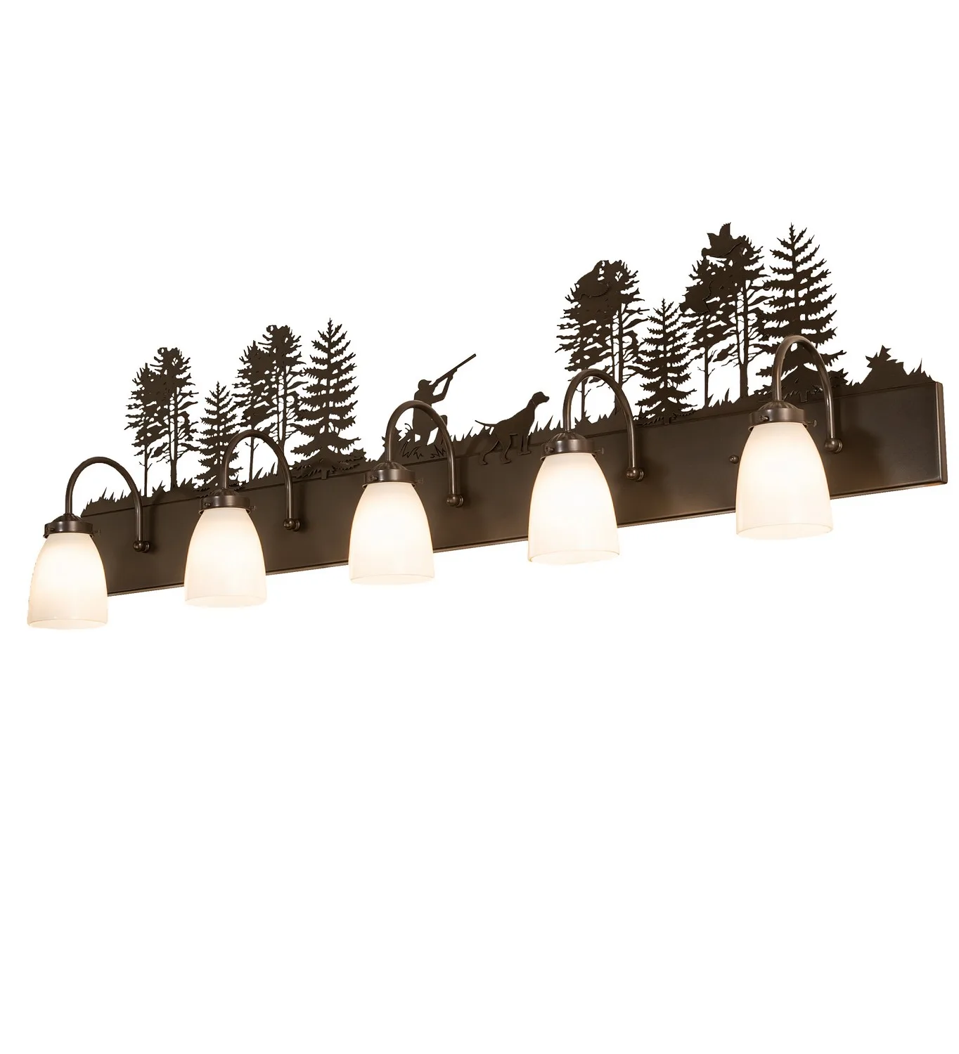 Quail Hunter Five Light Vanity in Timeless Bronze