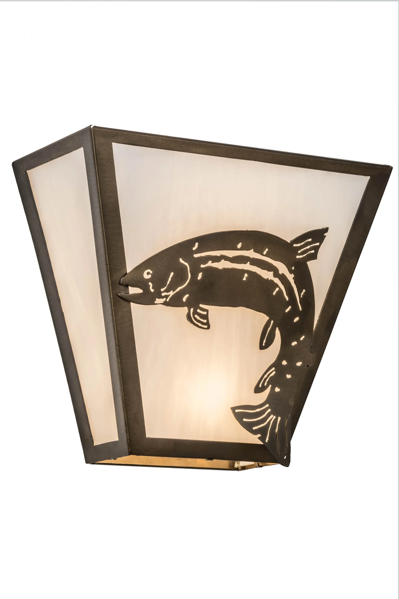 Leaping Trout Two Light Wall Sconce in Antique Copper