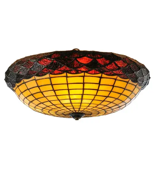 This stunning Oak Acorn profile is as majestic as the mighty oak. The Beige stained glass shade is crowned with Bark Brown Textured Glass. The shade is created using the famous Meyda Tiffany copper foil construction process. The Acorn Shade is included in our American-designed; handcrafted Nature Inspired Collection. This shade is available as shown with the following items and similar styles: 244304; 230421; 126808; 12697; 165485; 144382; and 98965. - alternate view