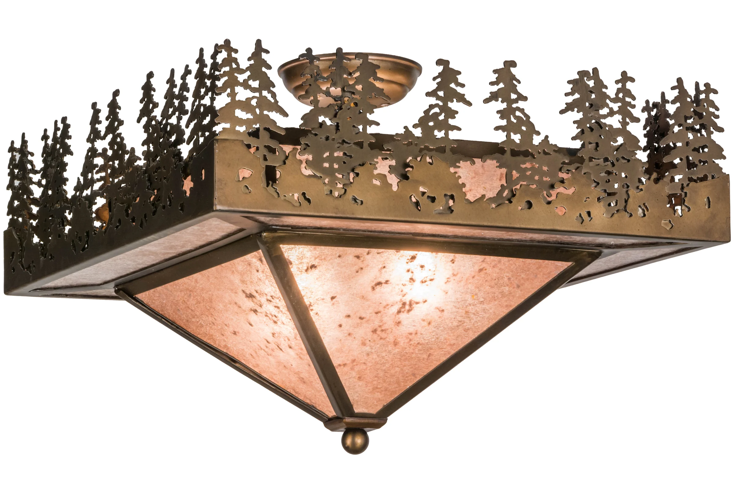 Pine Lake Two Light Flushmount in Antique Copper