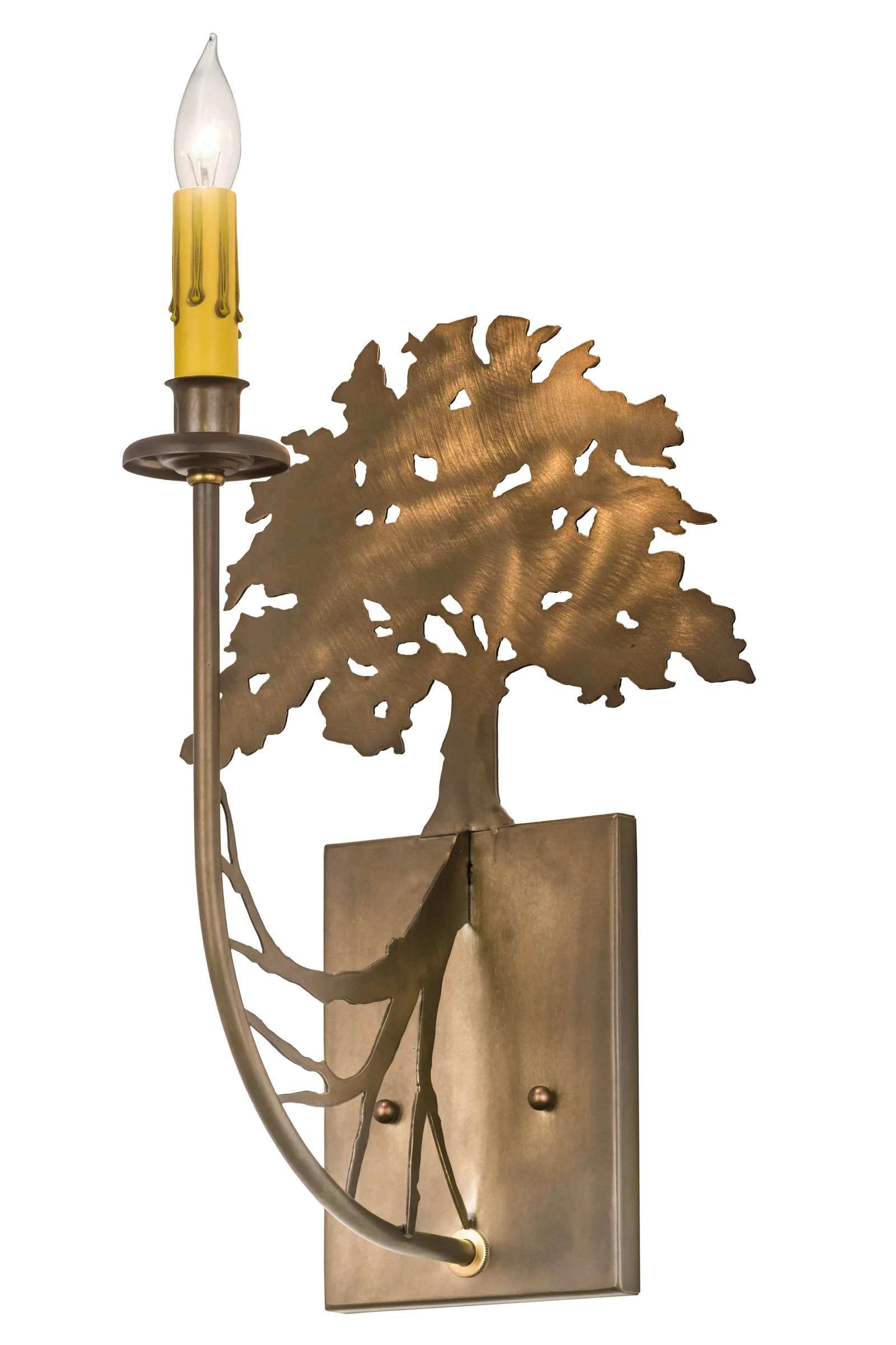 10" Wide Oak Tree Wall Sconce