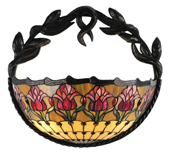Colonial Tulip Two Light Wall Sconce in Mahogany Bronze