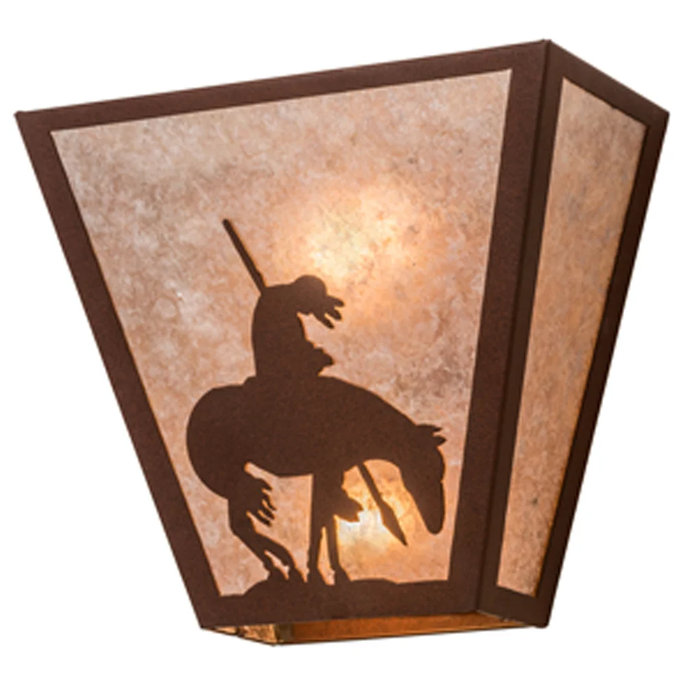 Trails End Two Light Wall Sconce in Red Rust