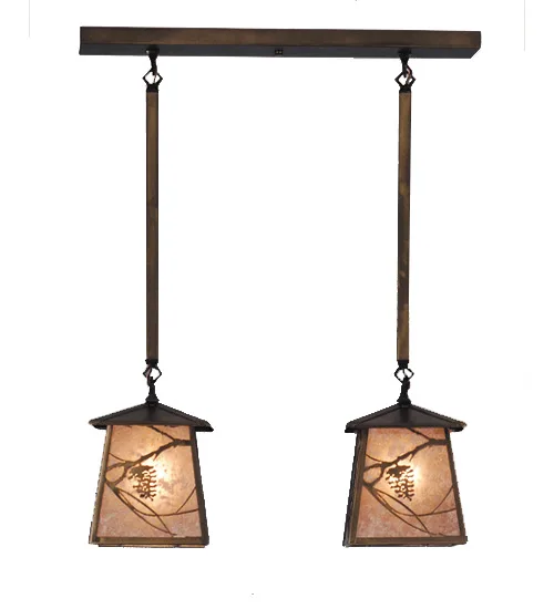 Whispering Pines Two Light Island Pendant in Antique Copper