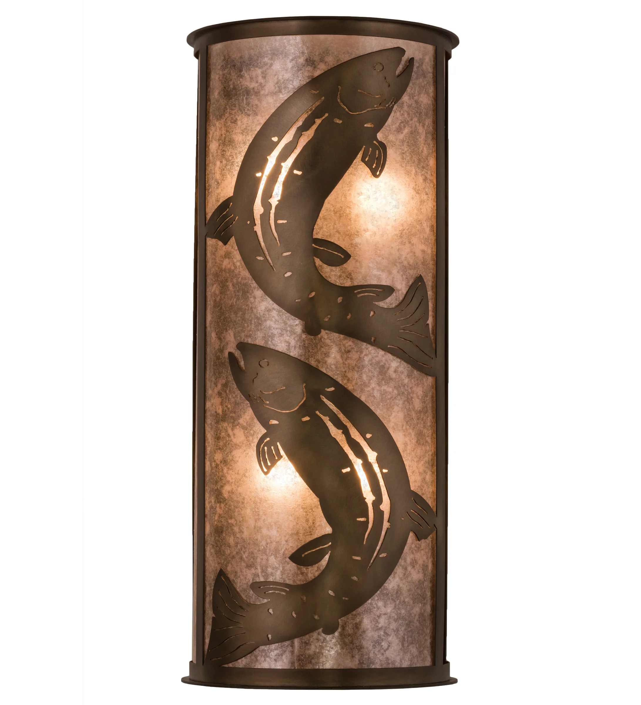 Leaping Trout Four Light Wall Sconce in Antique Copper