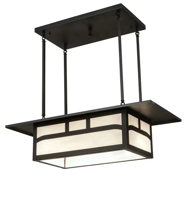 The material is Brass and Glass. The finish is Craftsman Brown. The glass is White. Collection: Hyde Park Finish: Craftsman Brown Glass: White Art Glass Notes: Custom Crafted In Yorkville, New York Please Allow 30 Days Width: 16.00" Height: 30.00" Length: 34.00" Weight: 31.00 lb Extension from Wall: 16.00" Number of Bulbs: 4 Maximum Wattage: 60.00 W Bulb Type: A19 Bulb Base: E26 Material: Brass Country of Origin: USA Safety Listing: Damp Safety Rating: Damp