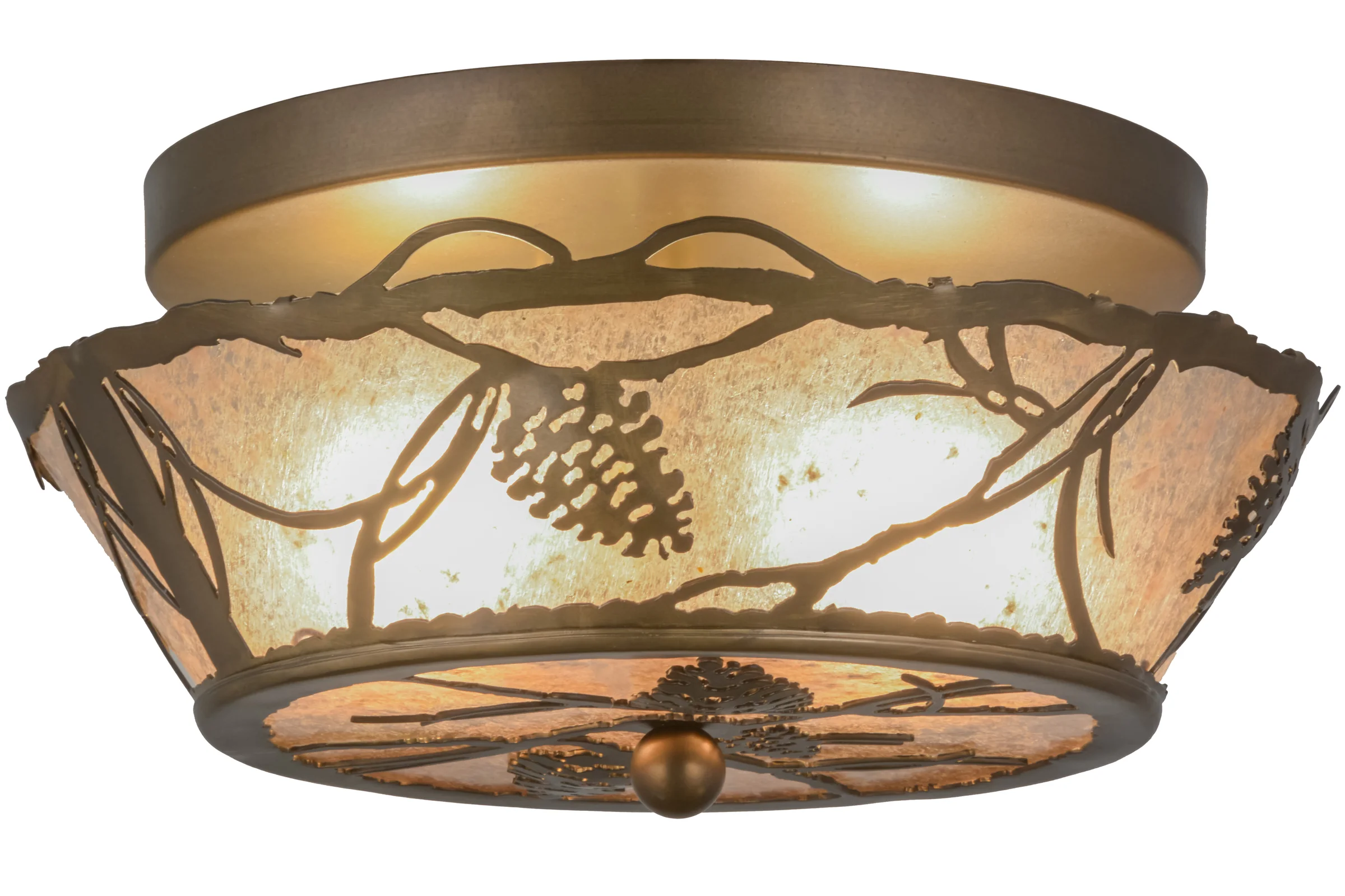 Whispering Pines Two Light Flushmount in Antique Copper