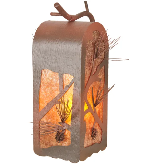 8" Wide Lone Pine Curved Arm Wall Sconce