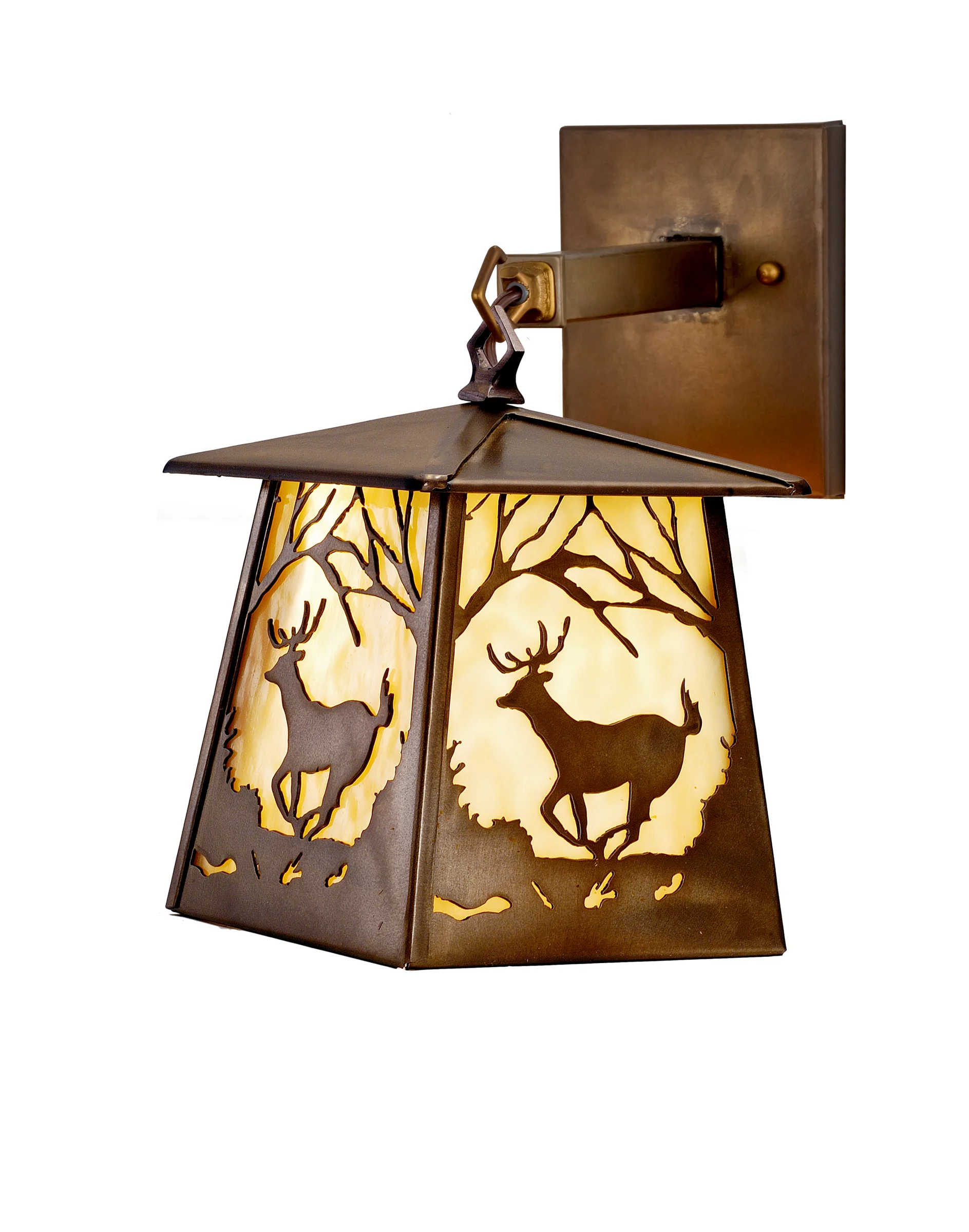 Deer At Dawn One Light Wall Sconce in Antique Copper