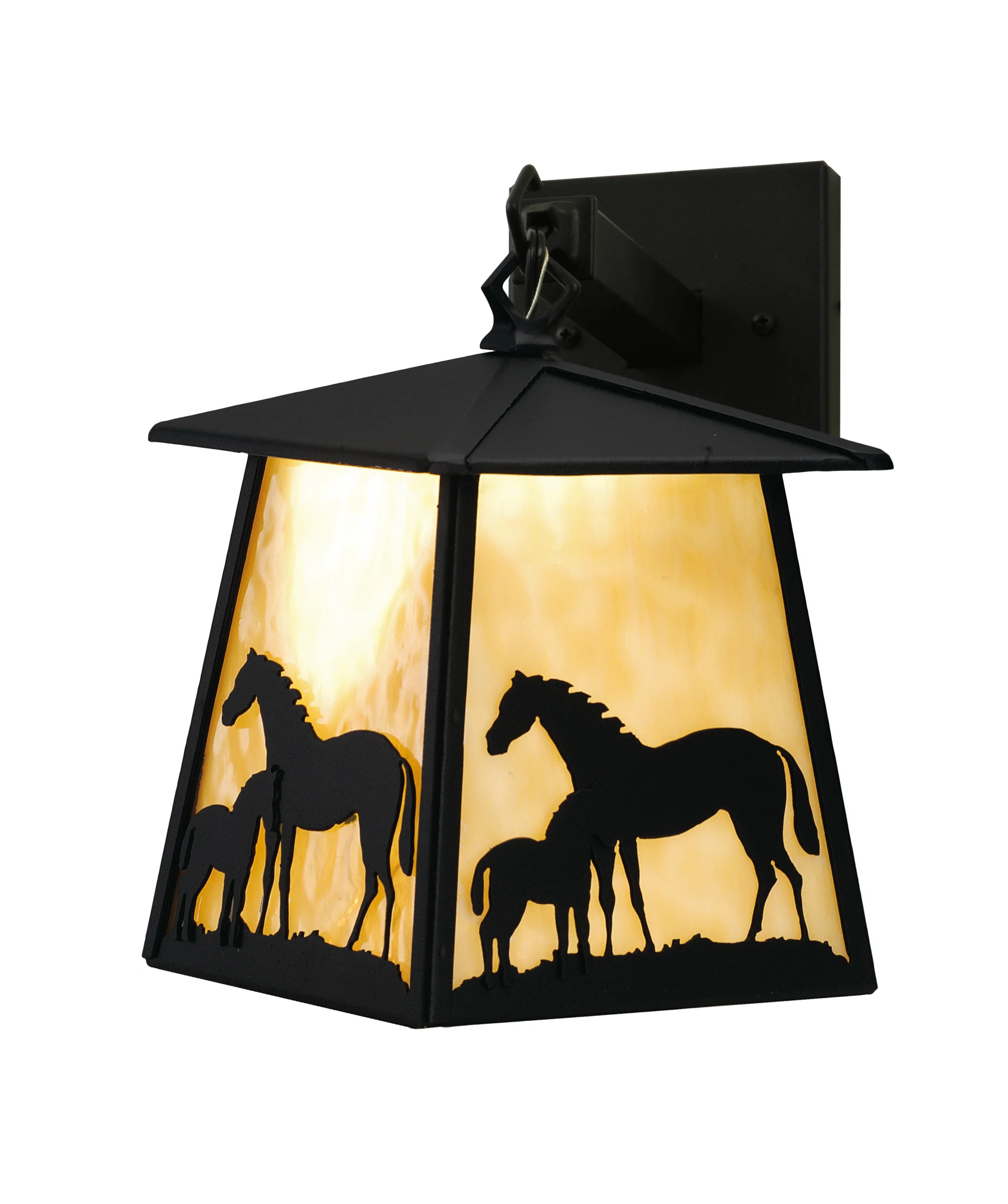 7.5"W Mare & Foal Hanging Wall Sconce