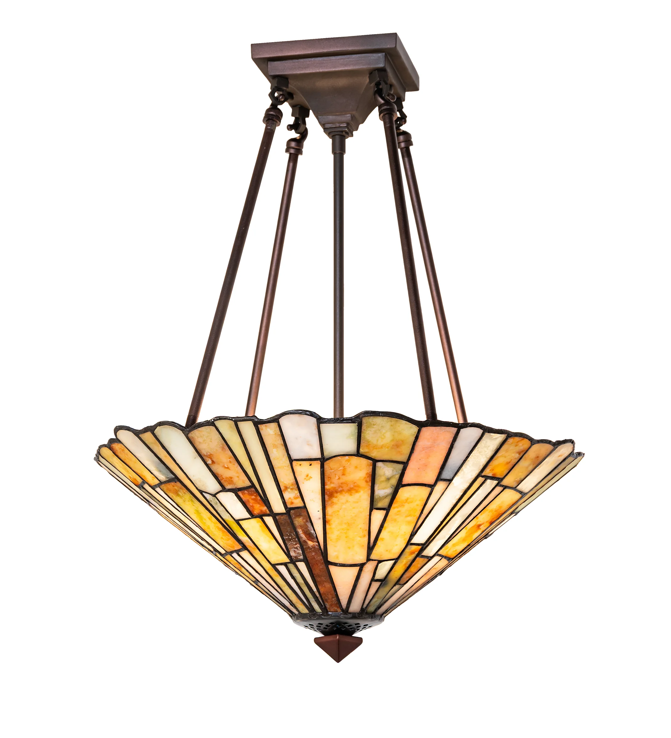 Delta Four Light Semi-Flushmount in Mahogany Bronze