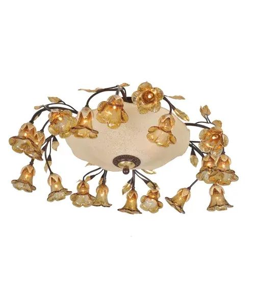 See your way clear with this 18+2 Lt Bouquet of Celestial Light Pendant with translucent amber; scavo glass. The pendant itself is made of bronze and lends an air of elegance to it's surroundings. This pendant lights your home with heavenly style.