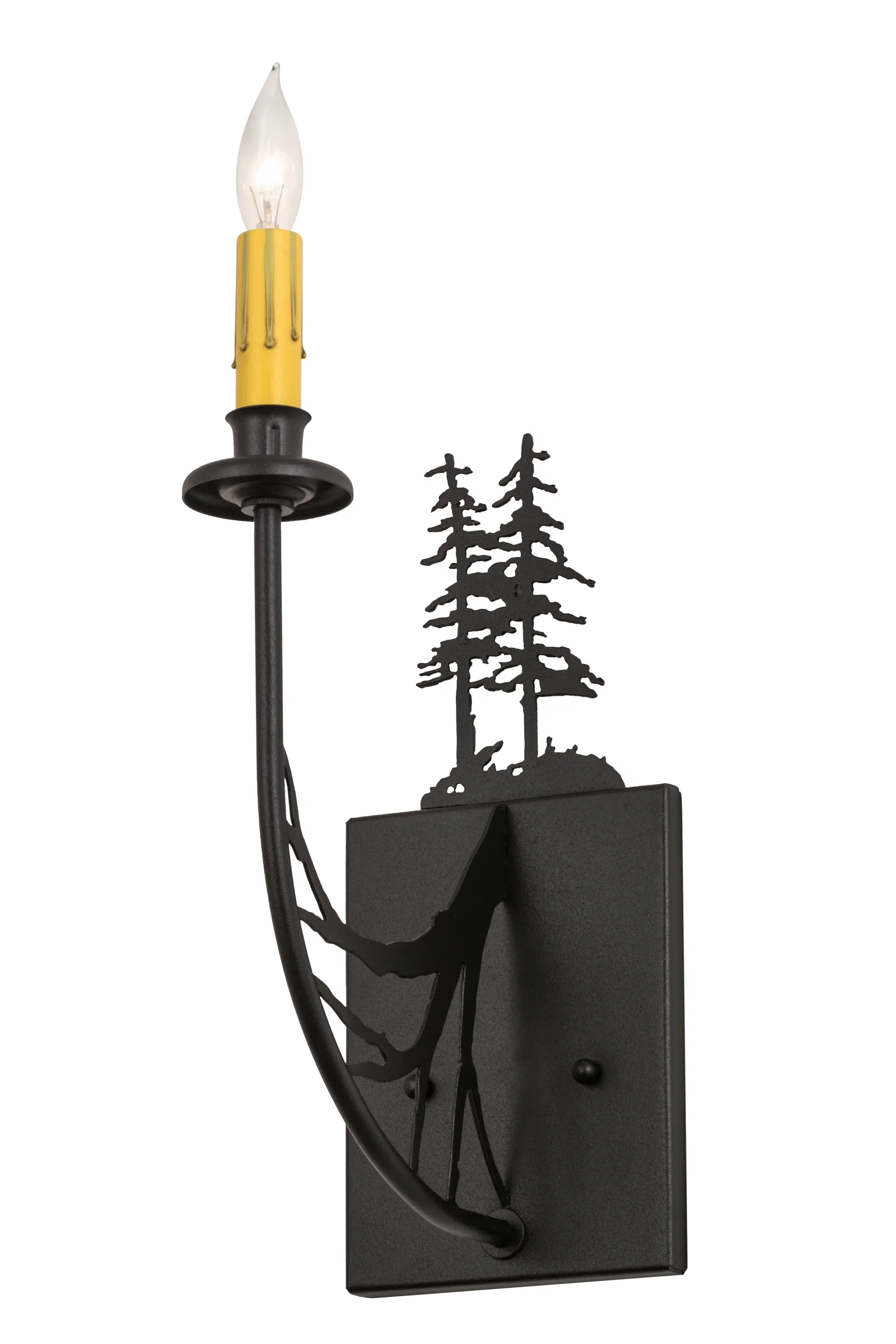 Tall Pines One Light Wall Sconce in Textured Black