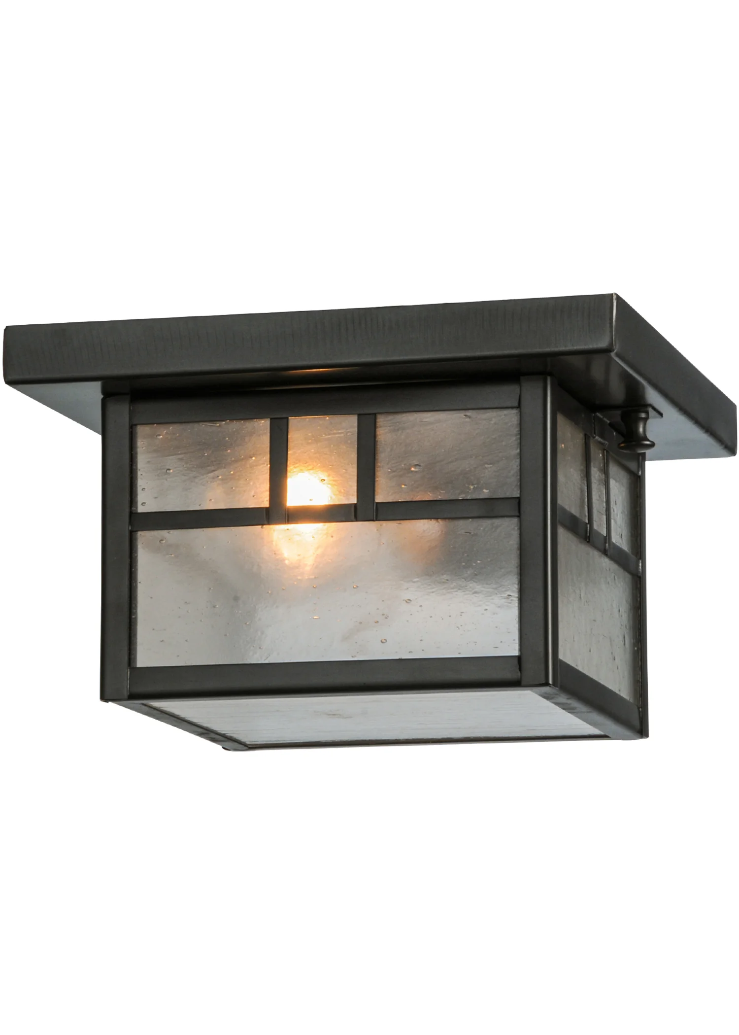 Hyde Park One Light Flushmount in Craftsman Brown