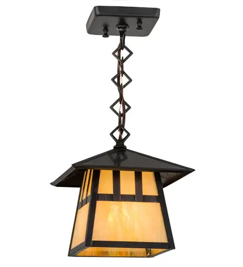 Custom made from Solid Brass, a stunning Craftsman Signature design statement is emphatically presented with a striking Mission styled straight line design. Highlighted with Beige Iridescent art glass and a frame and hardware featured in a Crafsman Brown finish, this luminaire is ideal for indoor and outdoor lighting applications. The fixture is handcrafted by Meyda artisans in the Yorkville, NY manufacturing facilities. Custom colors, designs, sizes and dimmable energy efficient lamping options are available. The fixture is UL and cUL listed for dry and wet locations. Collection: Stillwater Finish: Craftsman Brown Glass: Beige Iridescent Art Glass Width: 12.00" Height: 16.00" Length: 8.00" Weight: 4.00 lb Number of Bulbs: 1 Maximum Wattage: 60.00 W Bulb Type: Medium Bulb Base: Medium Material: Brass Country of Origin: USA Safety Listing: Wet Safety Rating: Wet - alternate view