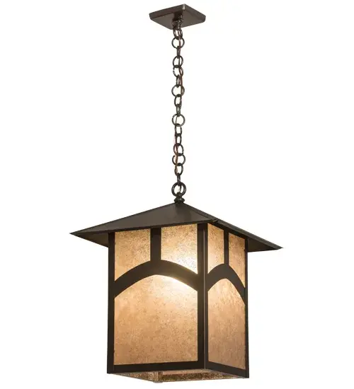 Every Meyda Tiffany item is a unique handcrafted work of art. Natural variations in the wide array of materials that we use to create each Meyda product make every item a masterpiece of its own. Photographs are a general representation of the product. Colors and designs will vary. Collection: Seneca Finish: Craftsman Brown Glass: Silver Mica Width: 22.50" Height: 25.00" Length: 16.00" Weight: 20.00 lb Number of Bulbs: 1 Maximum Wattage: 60.00 W Bulb Type: A19 Bulb Base: Medium Material: Brass Country of Origin: USA Safety Listing: Damp Safety Rating: Damp - alternate view