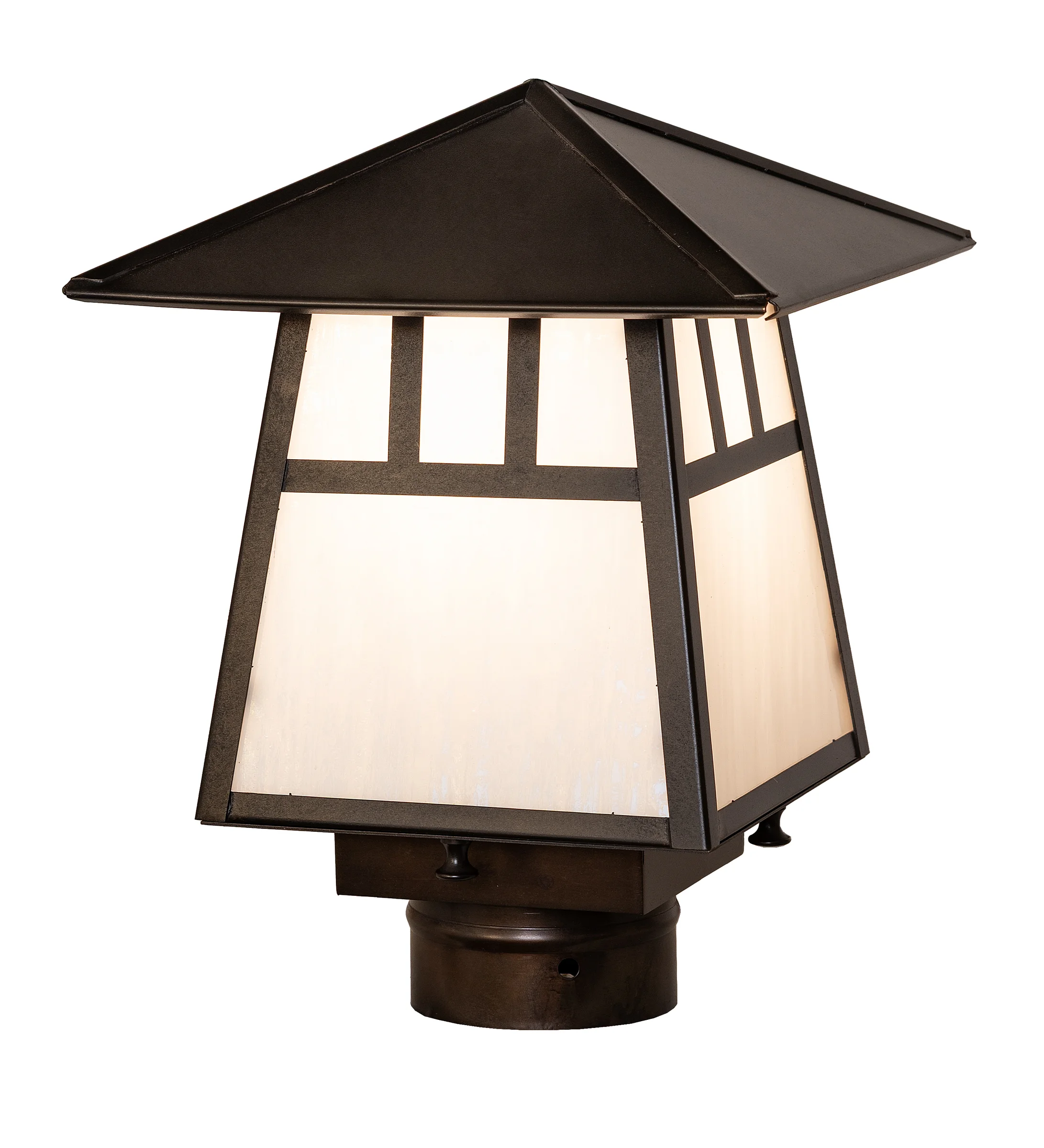 Stillwater One Light Post Mount in Craftsman Brown