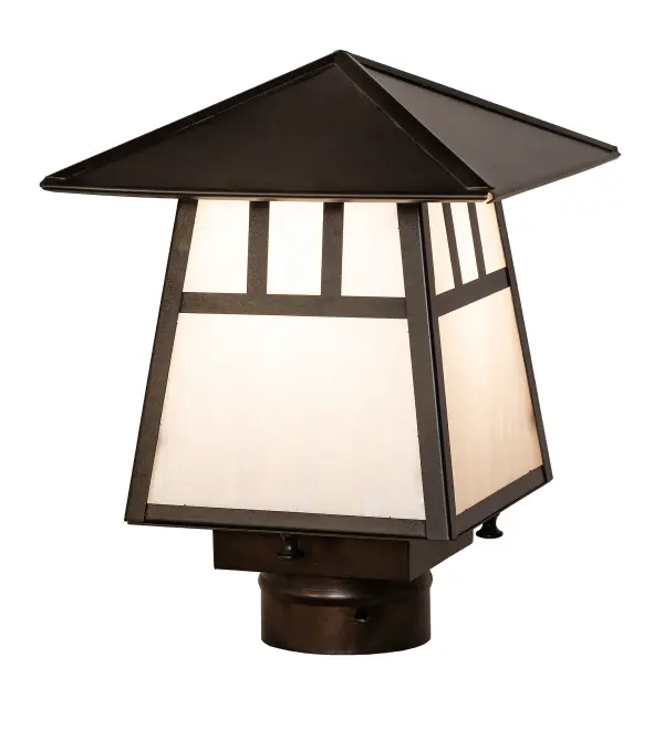 This Solid Brass post mount makes a stunning Craftsman-style statement; with a dramatic profile and a unique Cross Mission design. The fixture can be mounted above tables and islands while providing beautiful ambient lighting in timber homes; modern farmhouses; and other spaces. The White Art Glass diffuser is enhanced with a frame and hardware finished in Craftsman Brown. The striking fixture is ideal for mounting on posts and columns in patios and decks of fine homes; hotels; and other commercial spaces. The Stillwater Double Bar Mission Post Mount is part of our American-made; American-designed; handcrafted Craftsman Signature Series; manufactured in Yorkville; New York. The fixture is UL and cUL listed for use in dry; damp; and wet locations. Our Build Your Own Craftsman Signature Series features unlimited combinations of styles. The collection is called Build Your Own because it is fully configurable and customizable from size and design to finish and lens color. Marine-grade; solid brass; or copper raw materials are utilized to ensure items from the Craftsman Signature Series of outdoor and indoor lighting will stand the test of time; as these premium metals are impervious to most types of oxidation. Hand-applied Patina finishes on brass and copper are sealed with a clear varnish and; over time; may require gentle maintenance; such as wax; to delay or reverse the natural living finish attributes indicative of this finishing process. Patina finishes on brass and copper provide strong resistance to fading from sun exposure; will not chip or crack; and will not rust like a steel- framed item in the same conditions. Choose from a variety of style options or send us your concept today! Call today to learn how to use the configuration tool available on our website to generate an item number instantly.