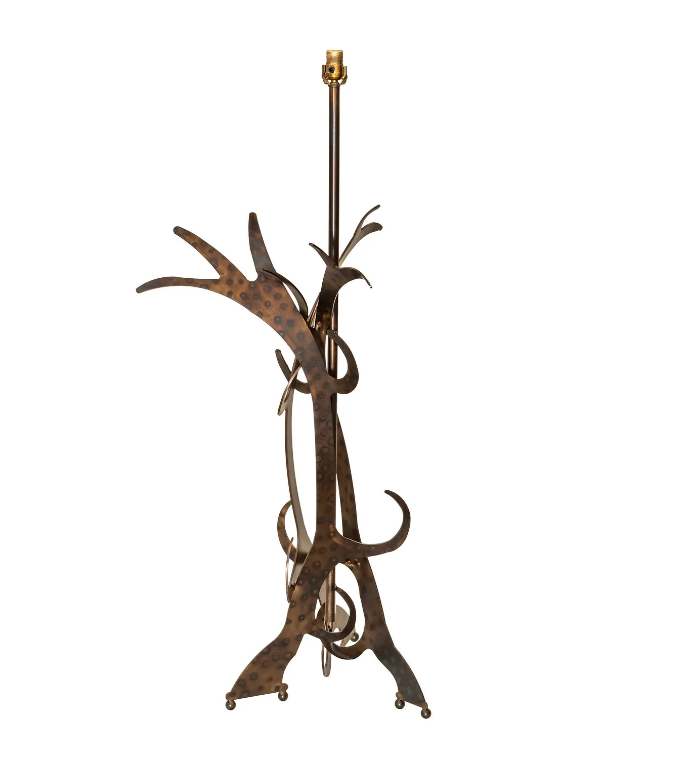 One Light Floor Base in Dark Burnished Antique Copper