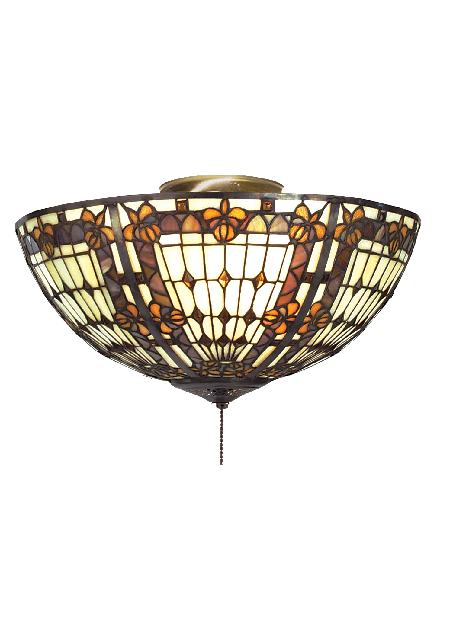 Fleur-De-Lis Three Light Flushmount in Mahogany Bronze