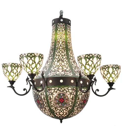 48" Wide Grand Tulip Medallion 6 Arm Chandelier