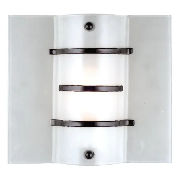 Danger! Danger! Robbi will light the way with this Metro Fusion ADA compliant wall sconce with its Black Sky strips on Moon White fused glass sconce shade. The sconce is designed and created by Meyda artists and craftsmen of hand cut pieces of glass which are fused together at a high temperature. The glass is mounted on Nickel powder coated hardware.