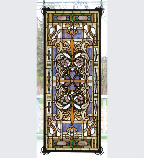 12"W X 30"H Estate Floral Stained Glass Window