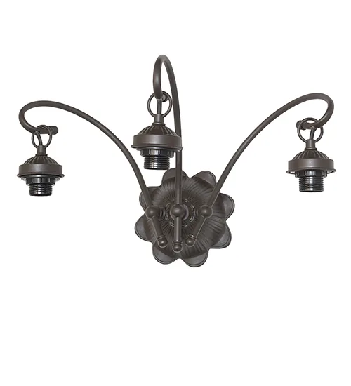 Victorian Three Light Wall Sconce Hardware in Mahogany Bronze
