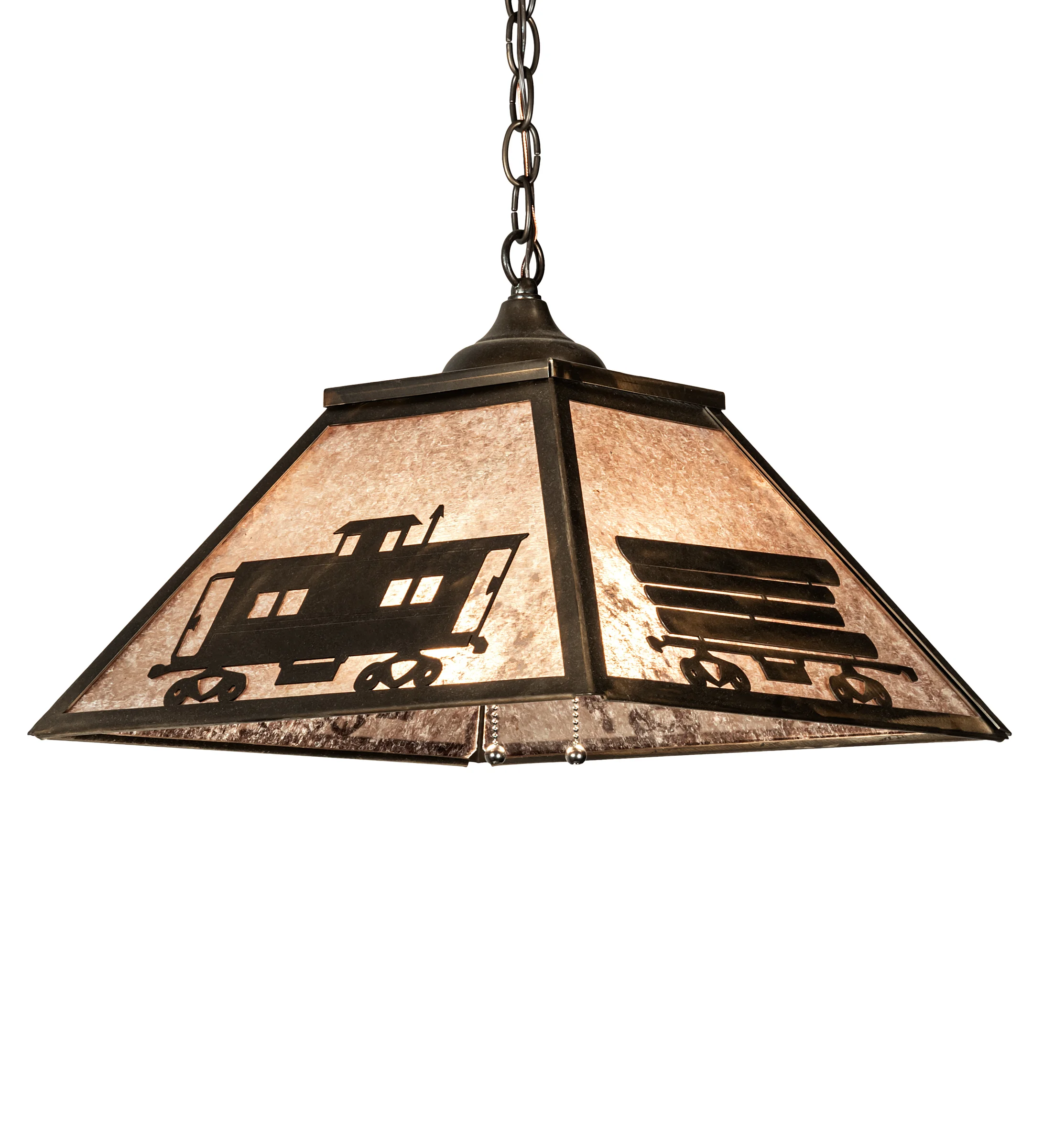 16" Square Train Pendant