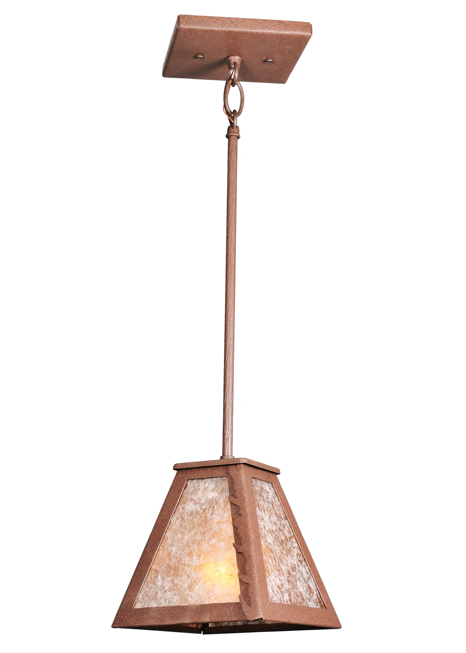 6" Square Leaf Edge Mini Pendant