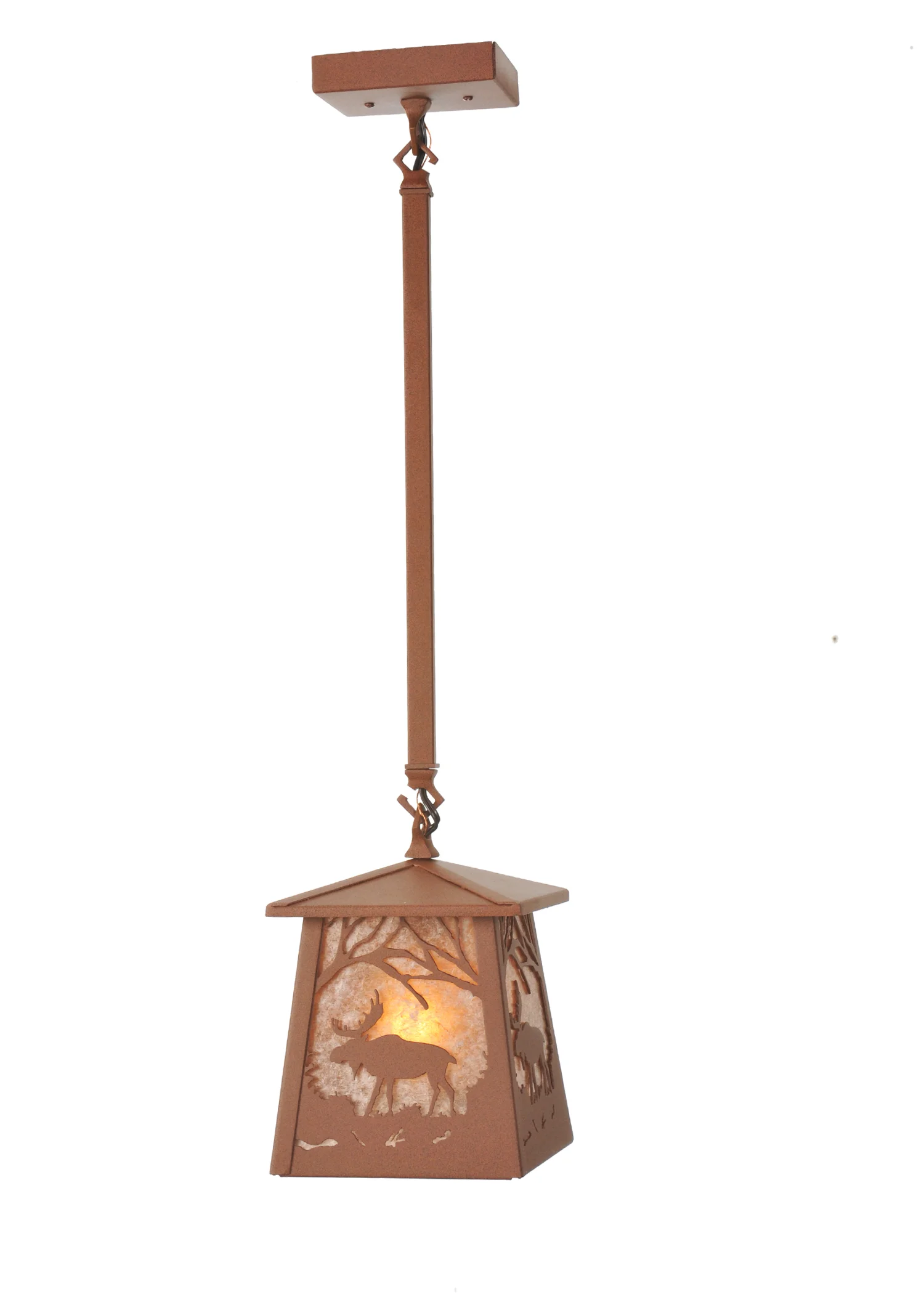 Moose At Dawn One Light Mini Pendant in Rust