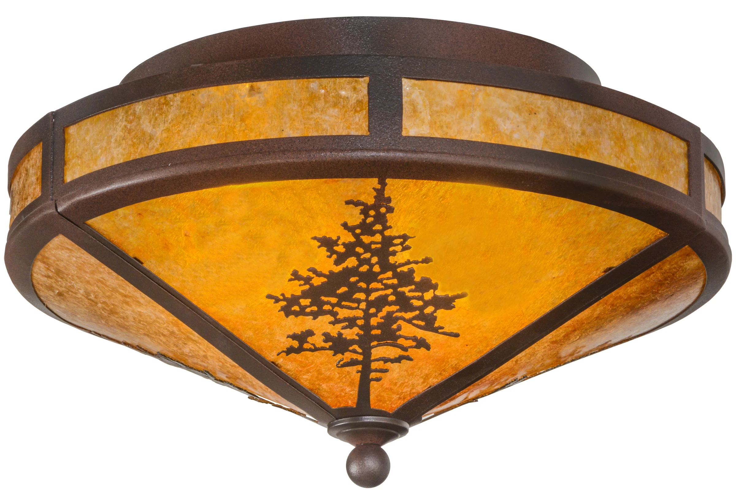Tamarack Two Light Flushmount in Rust/Wrought Iron